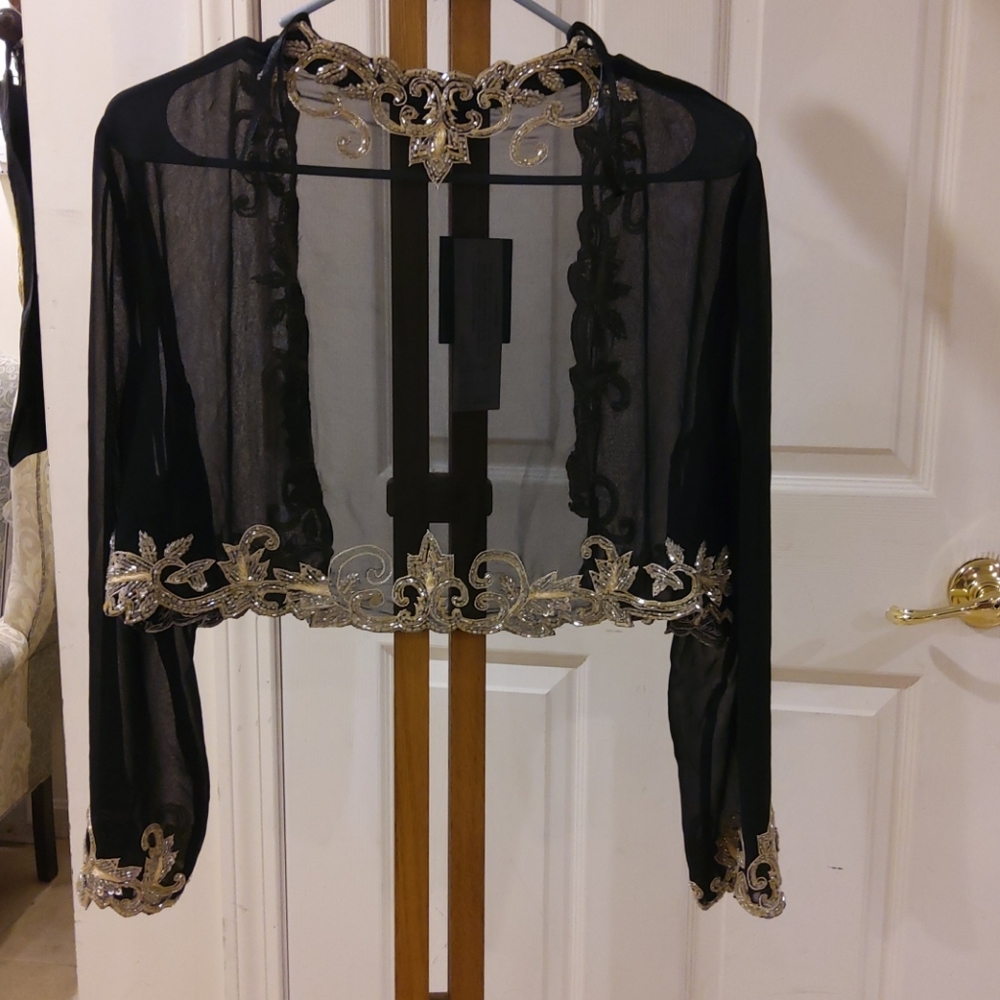 JKARA black sheer top/blouse - Picture 10 of 15